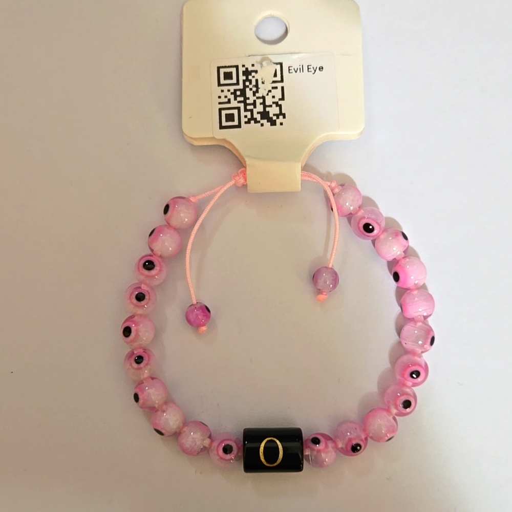 Evil Eye Gem Stone Bracelet Letter O